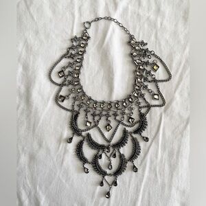 Vintage costume necklace covered in rhinestones! Good vintage condition